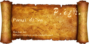 Panyi Éva névjegykártya